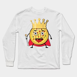 King Pizza  - Funny Character Illustration Long Sleeve T-Shirt